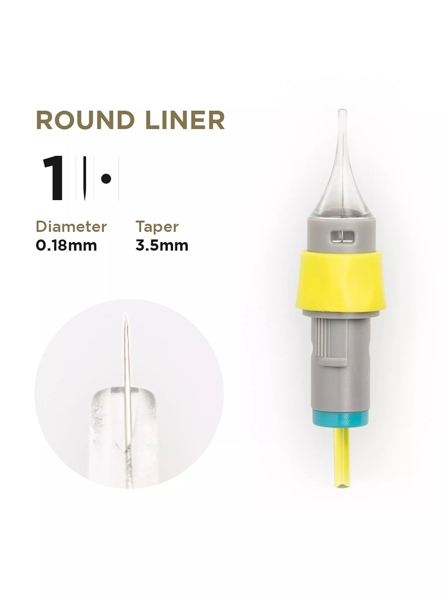 Phi Gum Grip Universal Cartridge 0.18 1R, 3.5mm taper EN11 (20pcs)