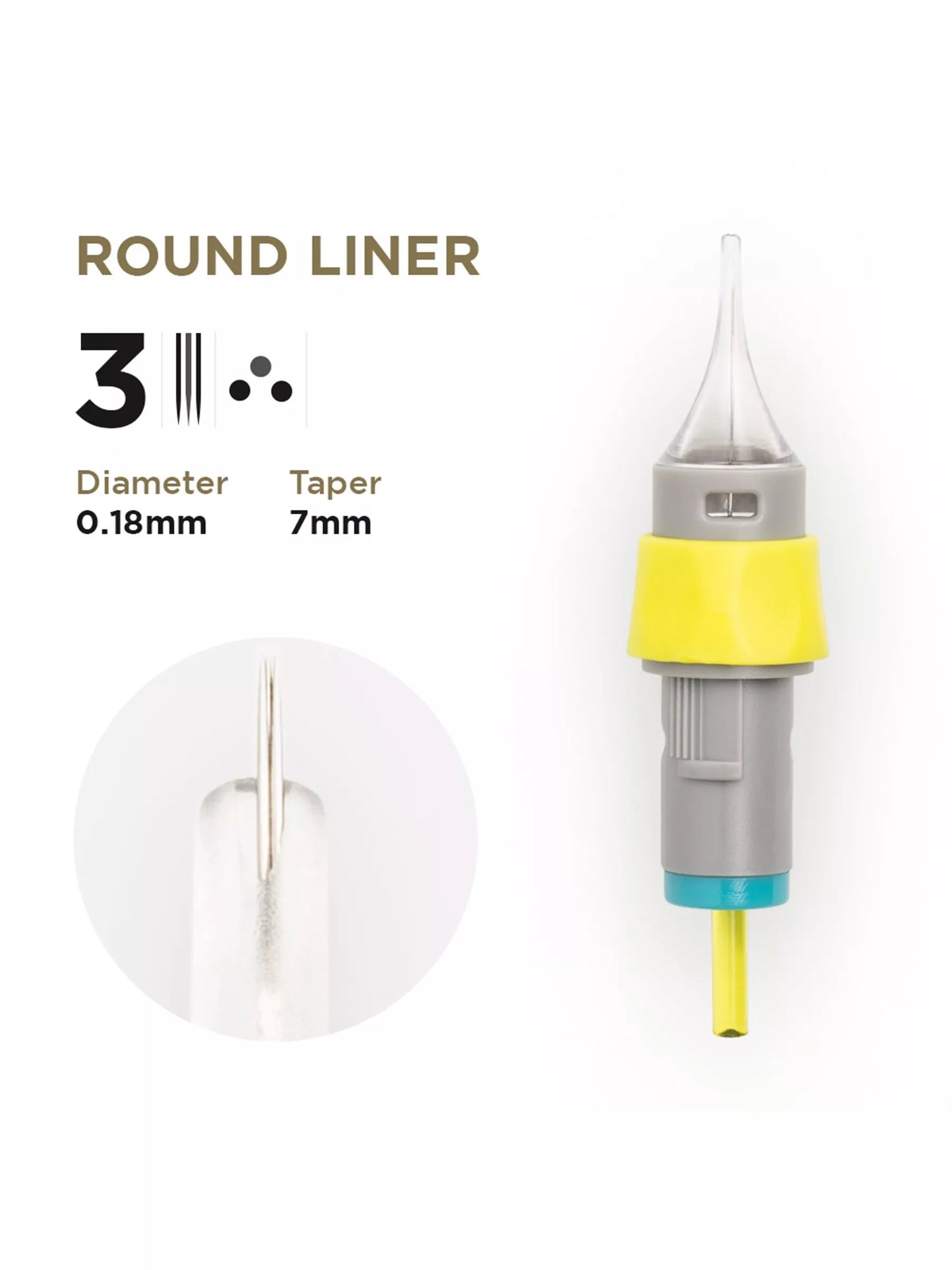 Phi Gum Grip Universal Cartridge 0.18 1R, 3.5mm taper EN11 (20pcs)